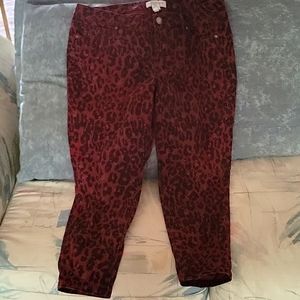 Lane bryant red camo crop jean